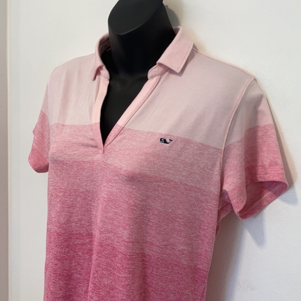 Vineyard Vines Pink Performance V-Neck Top Small